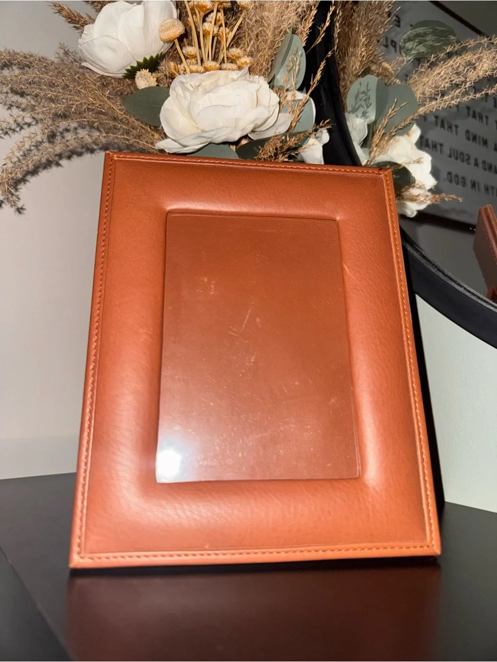 Vintage Coach Brown Leather Photo Frame